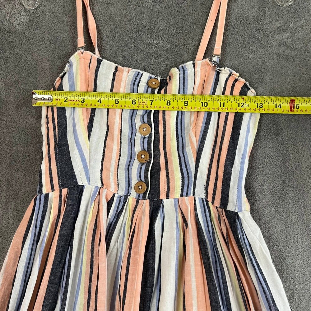 Free People Lilah Pleated Tube Dress Womens S Midi Striped Beachy Coastal - Picture 4 of 12